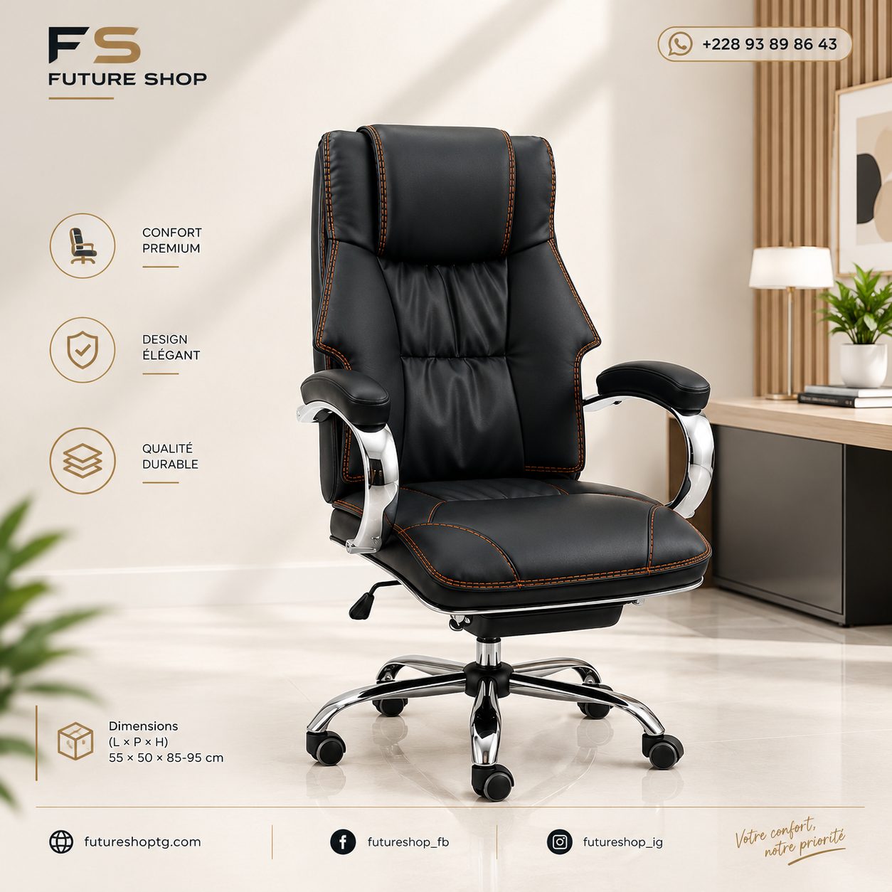Fauteuil de direction noir